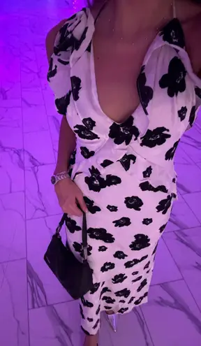 Bardot Black And White Floral Dress