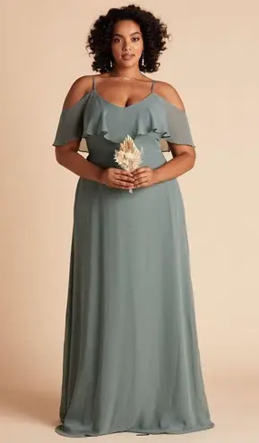 Birdy Grey  Bridesmaid Dress- Chiffon Sea Glass Convertible Dress Size Curve 1X