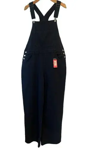 Edikted  Overalls Womens Size XL Sk8ter Wide Leg Soft Denim Dark Blue Full Length