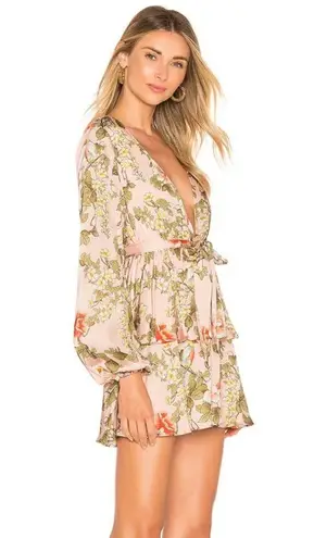 Majorelle  | NWT Revolve Berkshire V-NeckRuffle Mini Dress in‎ Pink Bellbird