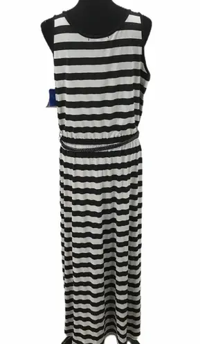 Fever Striped Maxi Dress, Gray, Black, Large