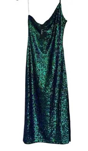 NWT LULUS Sparkling Aura Iridescent Green Sequin One