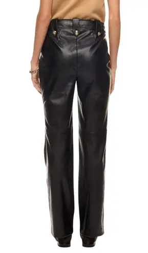 Derek Lam 10 Crosby x RTR Flare Faux Leather Sailor Pant in Black, Size US 8 Black