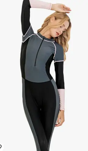 One Piece Women's Full Body Swimsuit Rash Guard  Long Sleeve Long Leg Swimwear with UV Sun Protection