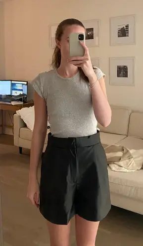 ZARA Black Faux Leather Shorts