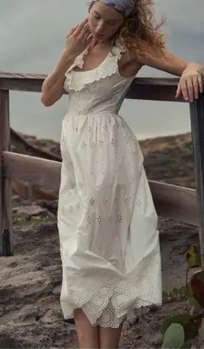 Doen 100% organic cotton midi dress in salt NWT White Size XL