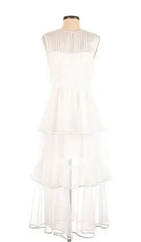 Jonathan Simkhai NWT Benton Tulle Plisse Midi Dress in White Size 4