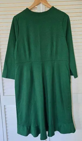 J Jill Ponte Green Ruffle Hem Stretch Long Sleeve A