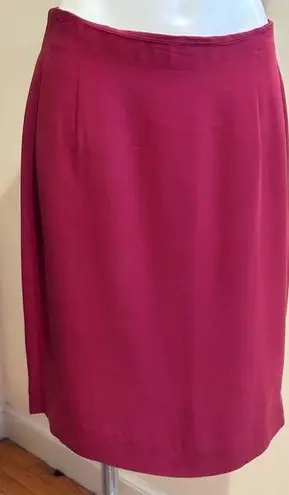 Jones New York  Red Wine Knee Length Skirt Zipper On Side l Small Back Slit SZ 14