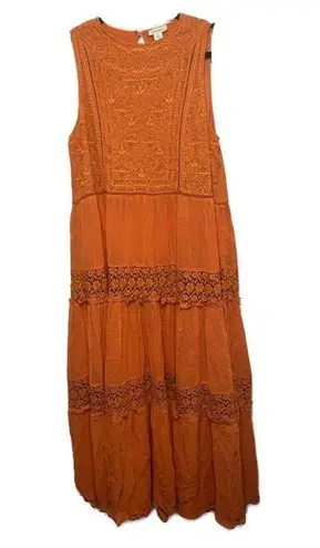 Sundance Yasmina Terracotta Orange Maxi Dress size S