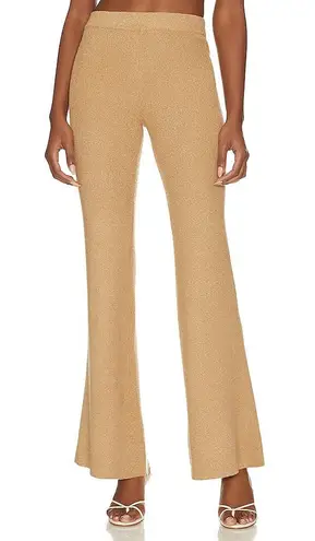 Say Anything NWT boutique gold high waisted flare knit pants
