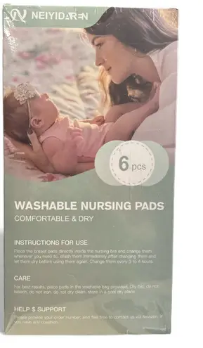 Washable Nursing Pads 6 pieces comfort dry wash bag included White Size undefined