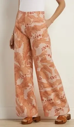 Soft Surroundings Grand Garden Wide Leg Trousers Canyon Sunset Size L NEW