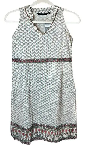 Melange Sleeveless Tunic Top Small | Boho Floral Geometric Ethnic Print V