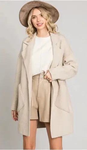 Allie Rose NWT Camel Collared Coatigan Sweater Cardigan Jacket Size Medium - Image 1