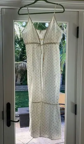 Morena Rosa Brazilian Sheer White Gold Tie Swim Beach Coverup S Cotton