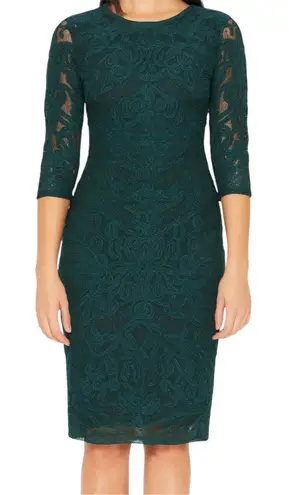 JS Collections Midi Dress evergreen lace mesh 2 XS