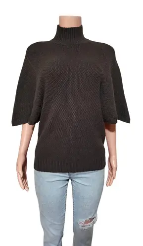 charcoal short sleeve bat wing knit jumper top M Black Size M