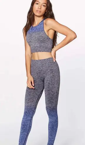 Lululemon Grey & Blue Heathered Ombré Seamless Balance & Resist Leggings