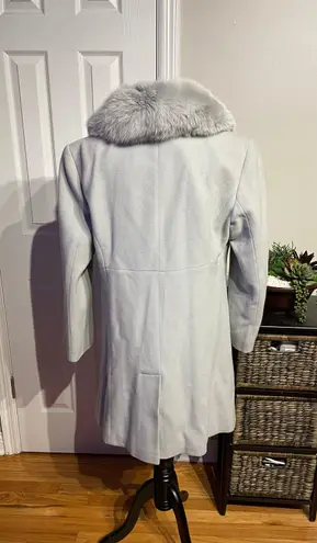 Marvin Richards J. Percy by Vintage dyed fox Fur 100% Lambswool Coat One button 100% Satin Lined oversized 60’s-50s silver fox fur collar