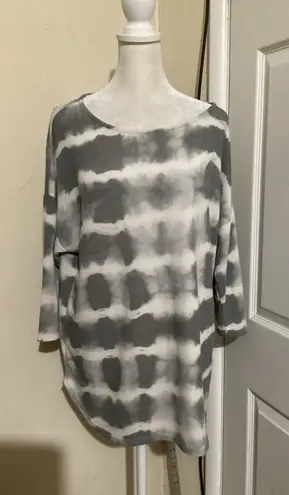 Gilli Tie Dye Long Sleeve Oversized Casual Top Women's Gray Size M - Image 1