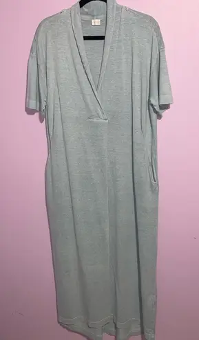 Poetry Shawl Collar Maxi Dress Women Size 12 Sustainable Minimalist Quiet Luxury