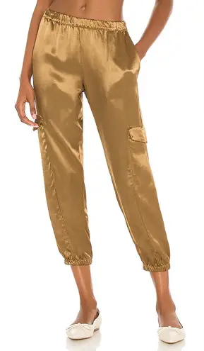 Enza Costa Satin Cargo Jogger Pant Size Large