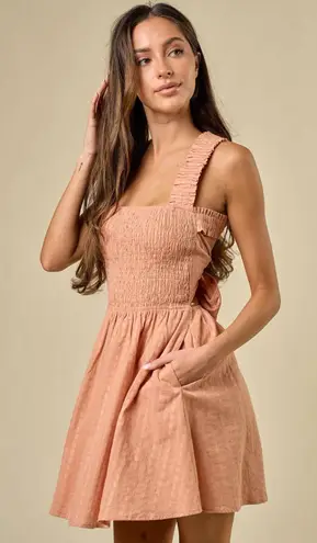 Endless Blu Cross Strap Back Bow Detail Dress