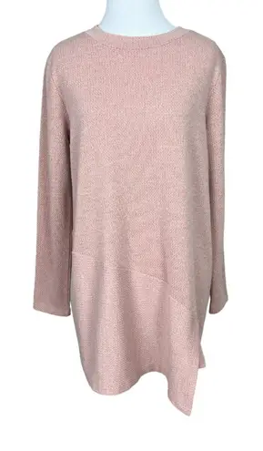 Clara Sun Woo Sweater Top Women Small Peach Pink Oversized Relaxed Asymmetrical