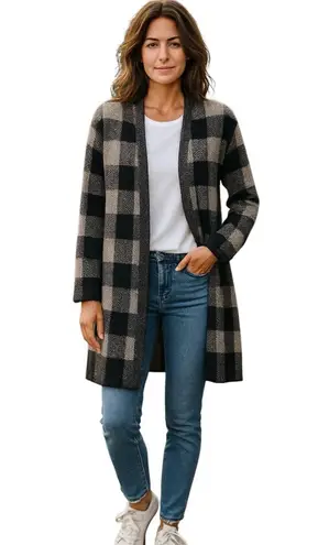 Stüssy Stussy Wool Blend Cardigan Women's Small Open Wrap Collared Gray Black Ombre