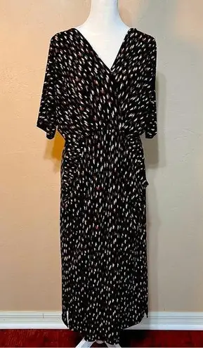 Long Midi Dress Brown/Black Rouched Pockets, MTS, Size Small, Made in the USA Black Size M