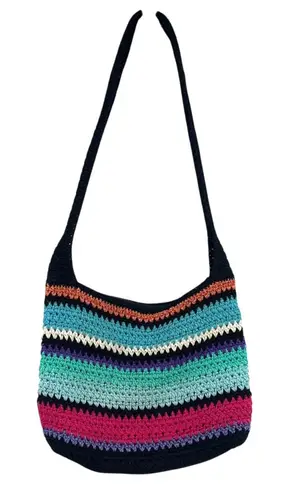 The Sak Y2K Stripe Crochet Hobo Purse Multicolor Shoulder Boho Coastal Cowgirl