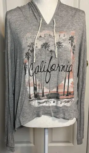 Four Girlz “Always California Dreamin” Thin, Light Gray Hoodie, Rayon/spandex, L Size L