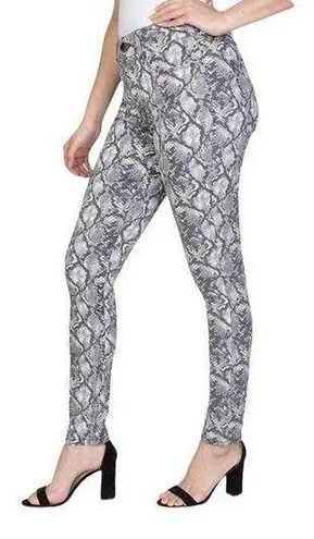 Seven7 Tummyless High Rise Skinny Jean Jegging Gray Neutral Snake Size 4 Stretch