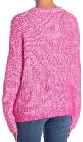 Elodie Women's Size Large Pink Speckled Knit Long Sleeves Pullover Sweater