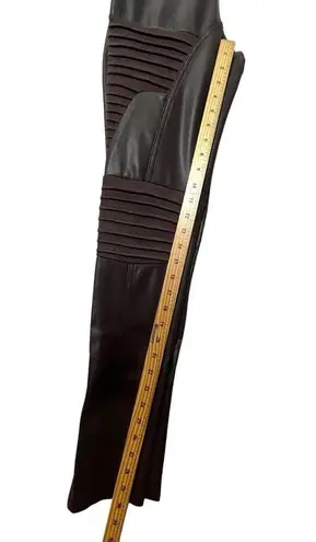 Maniere De Voir Leather & Suede Ribbed Legging In Chocolate Brown Women’s Size 0