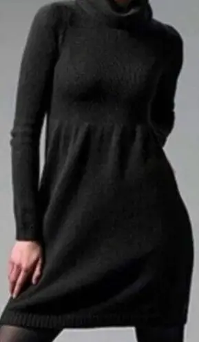 Vince  Wool Blend Turtleneck Sweater Dress, Black