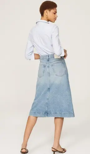 DL1961 Rtr sz25 (0)  denim Alma Skirt Washed Blue Midi Front Slit Hem