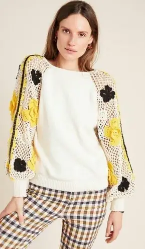 Stella Pardo Paris Lisa Sweater Hand Made Open Flower Crochet Size XS/Small $405