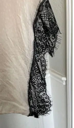 Midnight Bakery Blush Pink Black Lace Gown and Robe Set Size M