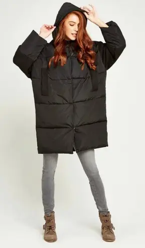 Womens Apricot Oversized Padded Contrast Puffer Coat Black Size 4