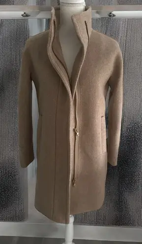 J CREW Camel Tan Stadium Cloth by Nello Gori Wool Blend Coat Size 0
