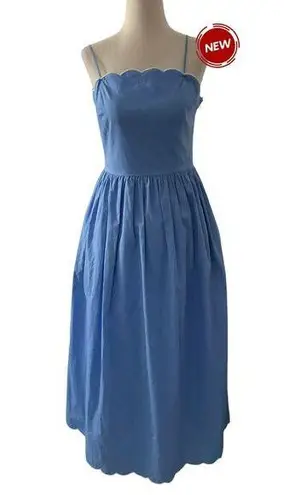 Charles Henry Blue Lined Fit & Flare Midi Dress Women Size Small NWOT | 30-14