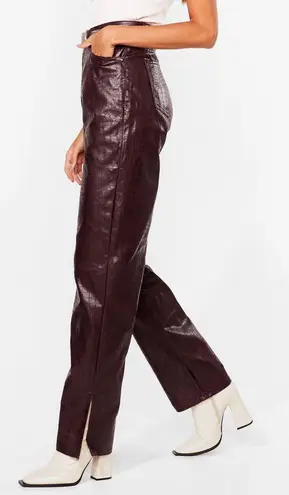 Nasty Gal Croc Embossed Pants