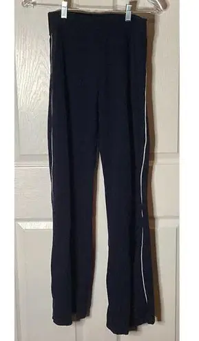Jockey Womens Stretch Pants Medium Workout Yoga Sleep Gym Navy With Stripes