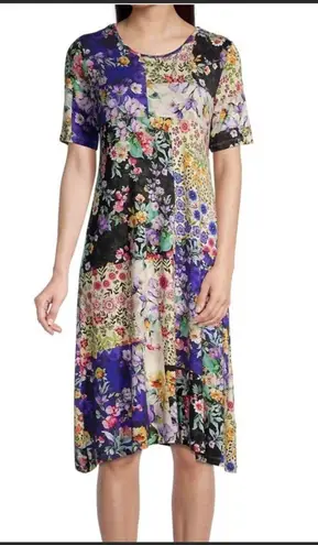 Johnny Was SKY FLOWER SWING DRESS MIDI