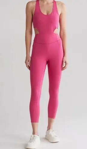 New Free People FP Movement Back It Up One Piece Bodysuit Jumpsuit Pink Medium