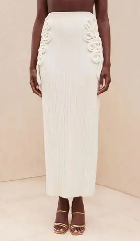 Cult Gaia Chasina Floral Appliqué Crochet Cotton Maxi Skirt Size XS