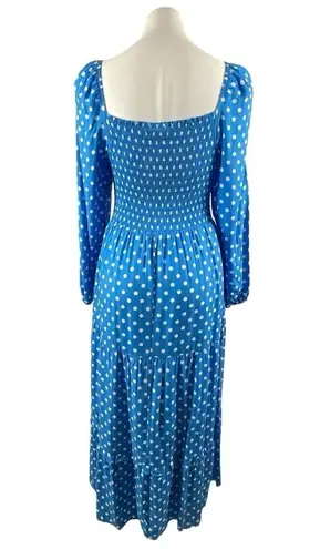 Dolan Anthropologie Left Coast Laney Polka Dot Maxi Dress in Blue and White Size L