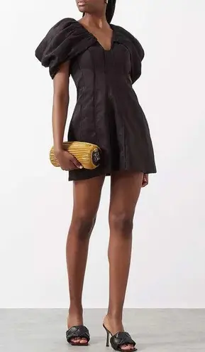 Aje Black Butterfly Sleeve Mini Dress